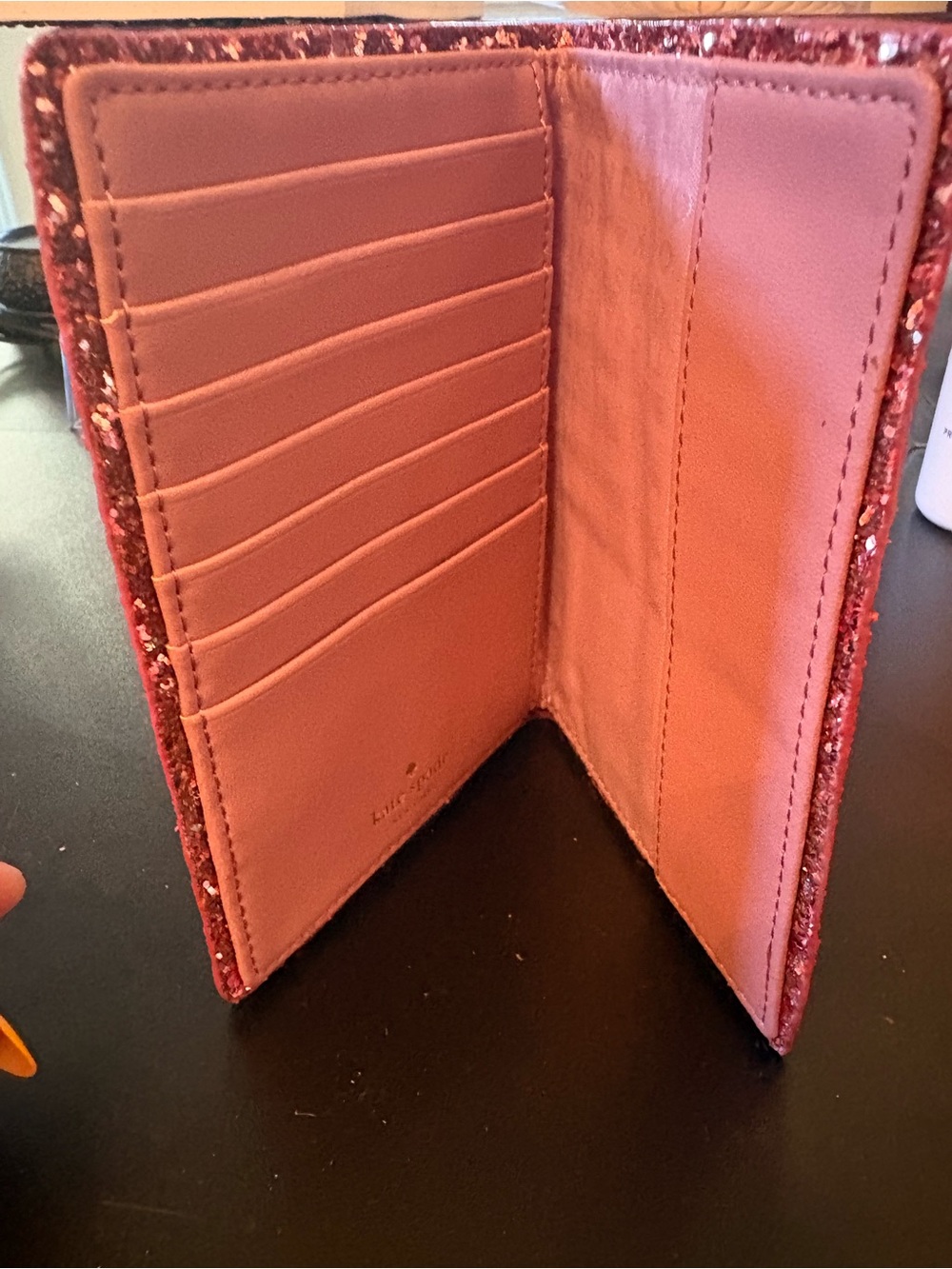 kate spade Pink Passport/Card Holder with Glitter Trim - Picture 5 of 5